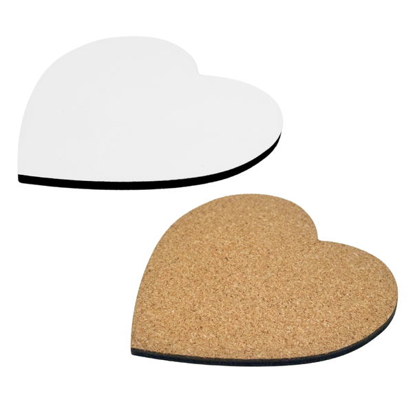 Heart Shape MDF Coaster - Cork Backed