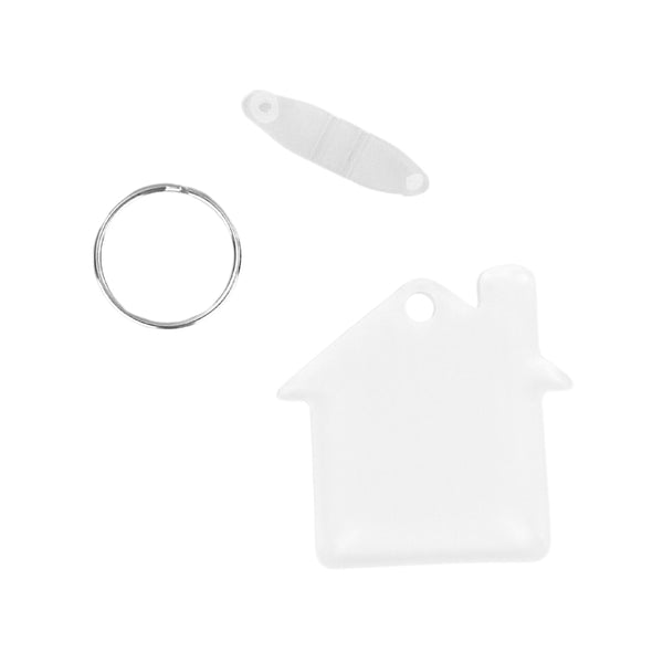 House Shape Acrylic White Keyring