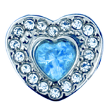 Birthstone Silver Diamanté Heart Pandora Style Charm - Multi Colours / Months