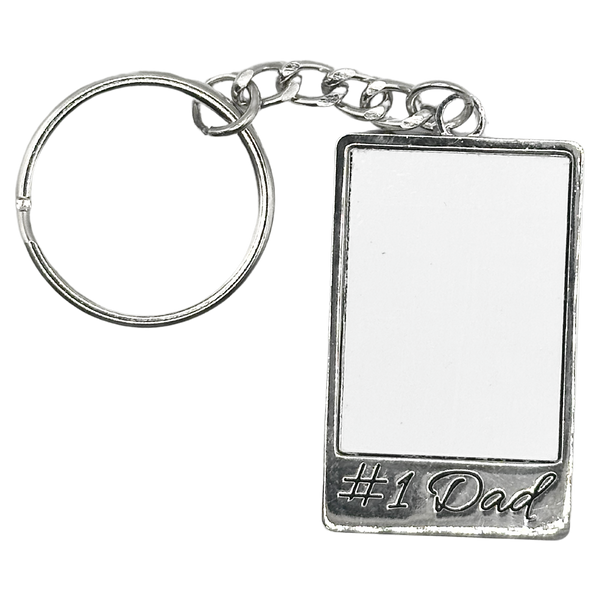Number 1 (#1) Dad Rectangle Keyring