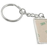 Number 1 Dad Father's Day Silver Rectangle Keyring