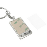 Number 1 Dad Father's Day Silver Rectangle Keyring