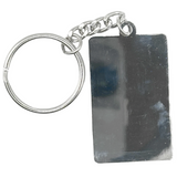 Number 1 Dad Father's Day Silver Rectangle Keyring