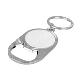 Oval-Shaped Bottle Opener Keyring - Silver
