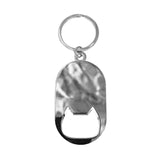 Oval-Shaped Bottle Opener Keyring - Silver