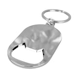 Oval-Shaped Bottle Opener Keyring - Silver