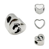 Pandora Style Baby Feet Heart Charm Sublimation Blank