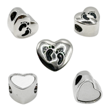 Pandora Style Baby Feet Heart Charm Sublimation Blank