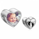 Pandora Style Baby Feet Heart Charm Sublimation Blank