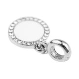 Pandora Style Dangling Circle Charm (Silver Diamanté) Sublimation Blank