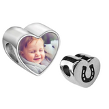 Pandora Style Horse Shoe Heart Charm Silver Sublimation Blank