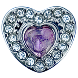 Birthstone Silver Diamanté Heart Pandora Style Charm - Multi Colours / Months
