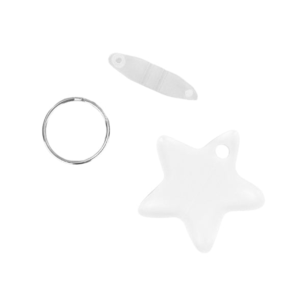 Star Shape Acrylic White Keyring