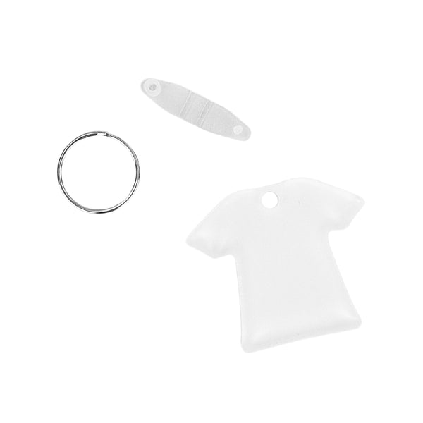 T-Shirt Shape Acrylic White Keyring