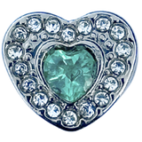 Birthstone Silver Diamanté Heart Pandora Style Charm - Multi Colours / Months