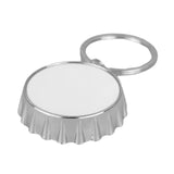 Circle Bottle Lid Shape Bottle Opener Keyring - Silver