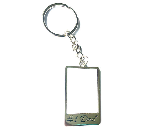 Number 1 Dad Father's Day Keyring - Silver Sublizon