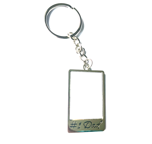 Number 1 Dad Father's Day Keyring - Silver - Sublizon