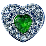 Birthstone Silver Diamanté Heart Pandora Style Charm - Multi Colours / Months