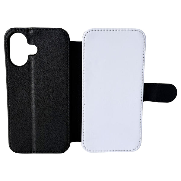 iPhone 16 - PU Leather Flip Wallet Sublimation Phone Case