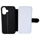 iPhone 16 - PU Leather Flip Wallet Sublimation Phone Case
