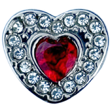 Birthstone Silver Diamanté Heart Pandora Style Charm - Multi Colours / Months