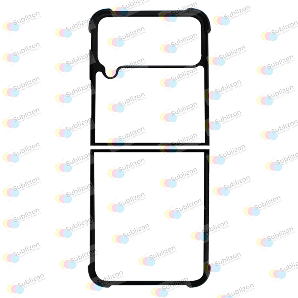 Samsung Galaxy Z Flip 4 - TPU Rubber Sublimation Case - Black Sublizon