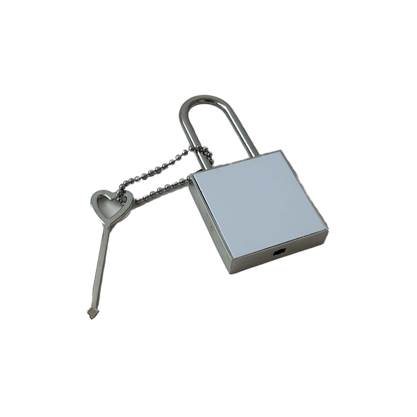 Square Shaped Padlock - Silver