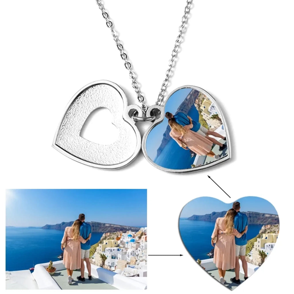 Love Heart Pendant Necklace - Silver Sublizon