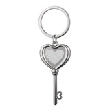 Love Heart Shaped Key Keyring - Silver Sublizon