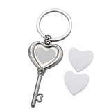 Love Heart Shaped Key Keyring - Silver Sublizon