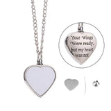 Love Heart Ashes Memorial Necklace (Urn) - Silver Sublizon